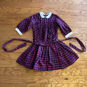 Kate Greenaway Vintage plaid dress— size 6